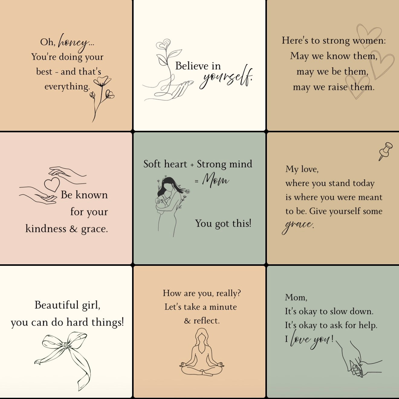 Mother’s Day Magnet Gift Set - Inspirational Quotes for Mom (9ct - 2" x 2")